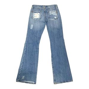 Vintage Miss‎ Me Distressed Patches Bootcut Jeans Sz 26 JP4141 OAHI rare !
